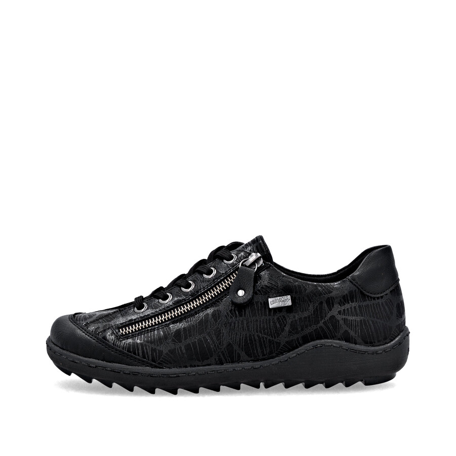 chaussures noires à fermeture éclair pour femmes remonte r1402-00