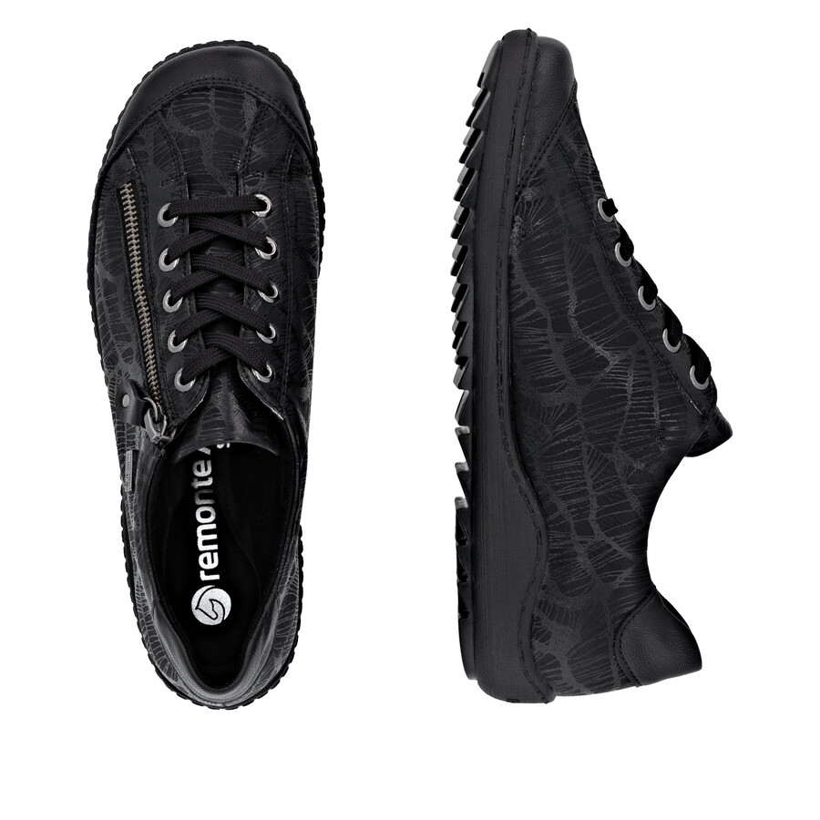 chaussures noires à fermeture éclair pour femmes remonte r1402-00