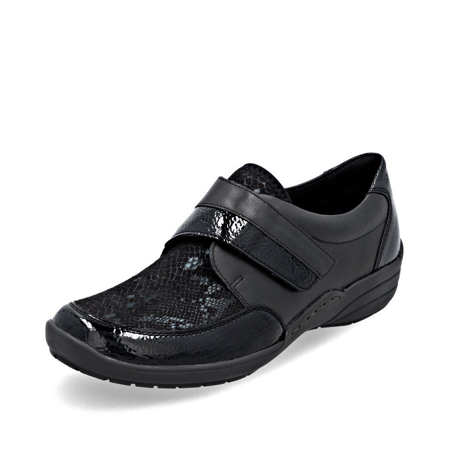 chaussures noires à scratch pour femmes remonte r7600-00