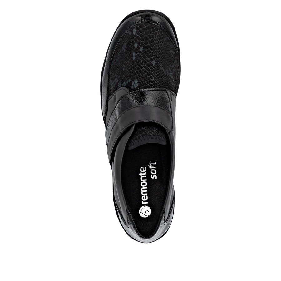 chaussures noires à scratch pour femmes remonte r7600-00