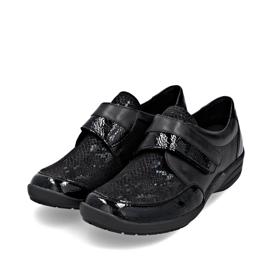 chaussures noires à scratch pour femmes remonte r7600-00