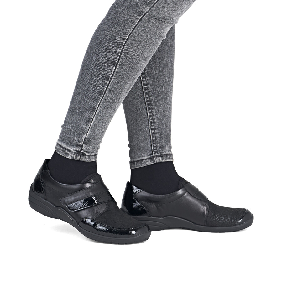 chaussures noires à scratch pour femmes remonte r7600-00