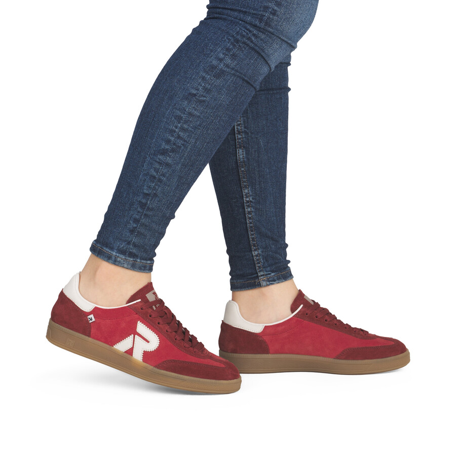 baskets rouges pour femmes rieker sport w2200-33