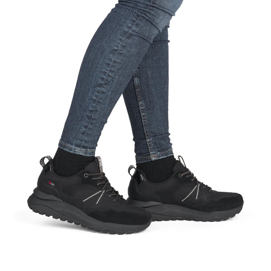 baskets noires pour femmes rieker sport w2501-00
