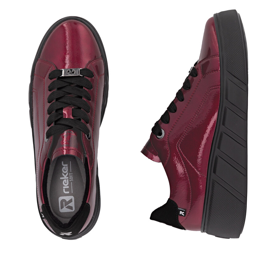 chaussures élastiques rouges pour femmes rieker sport w2601-35