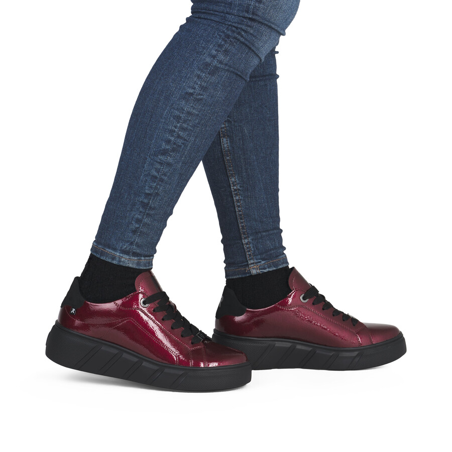 chaussures élastiques rouges pour femmes rieker sport w2601-35