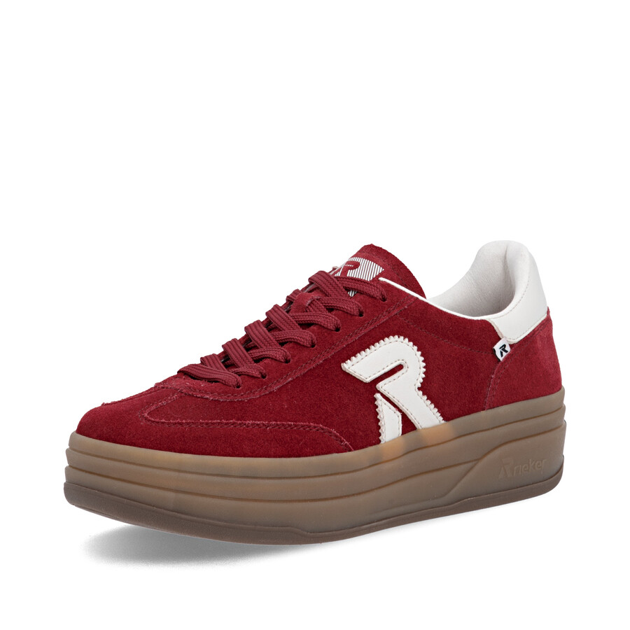 baskets rouges pour femmes rieker sport w3700-35