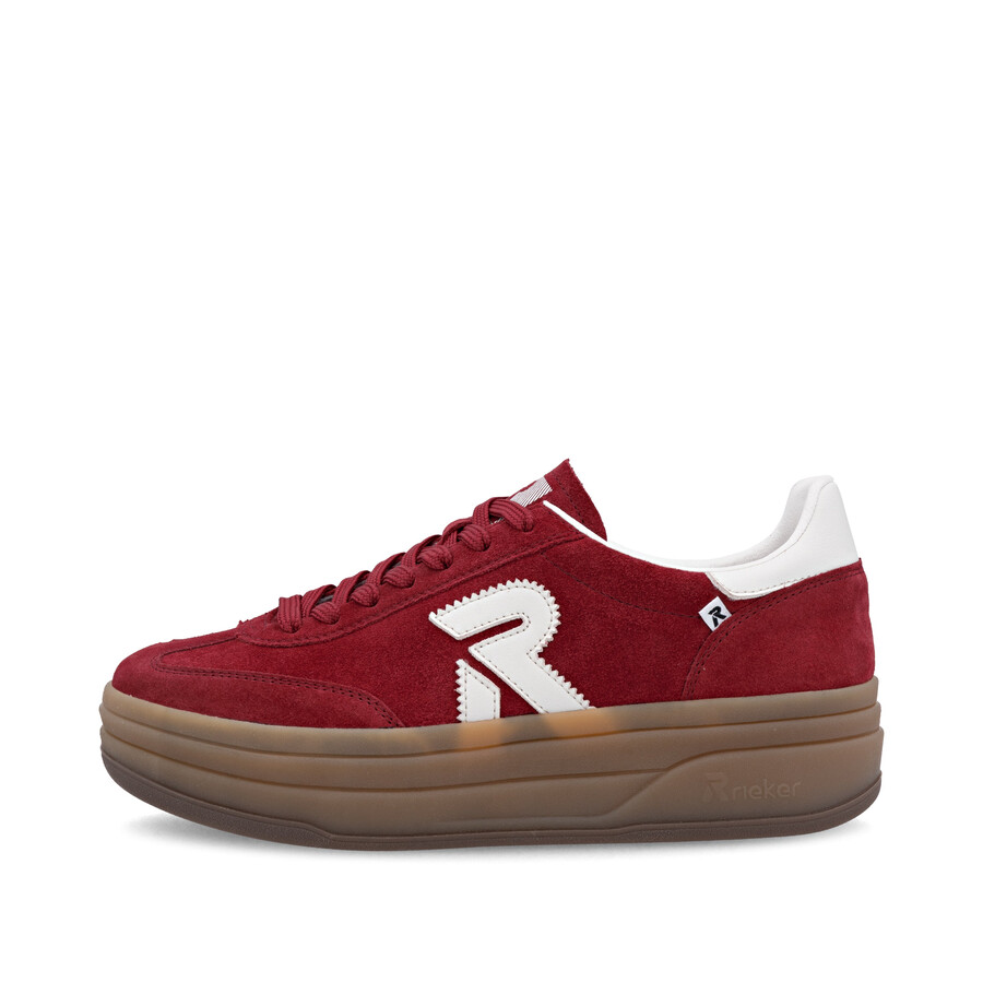baskets rouges pour femmes rieker sport w3700-35