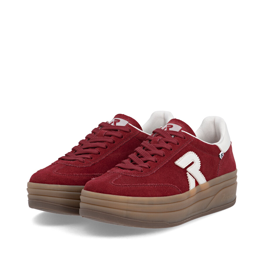 baskets rouges pour femmes rieker sport w3700-35