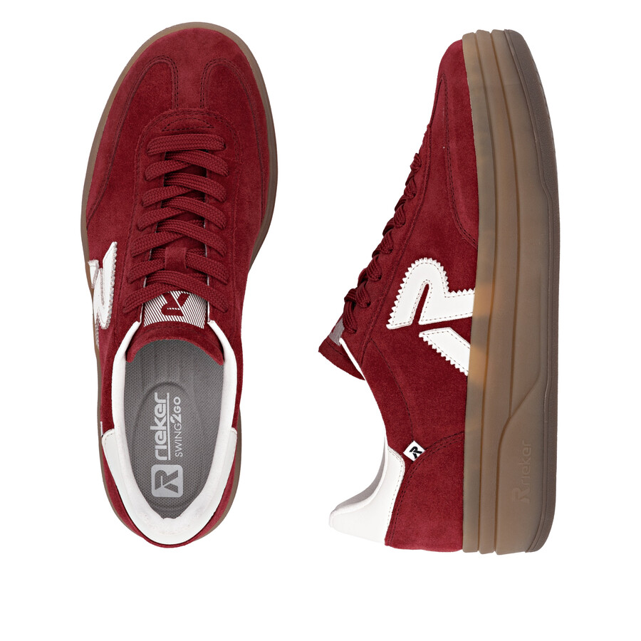 baskets rouges pour femmes rieker sport w3700-35