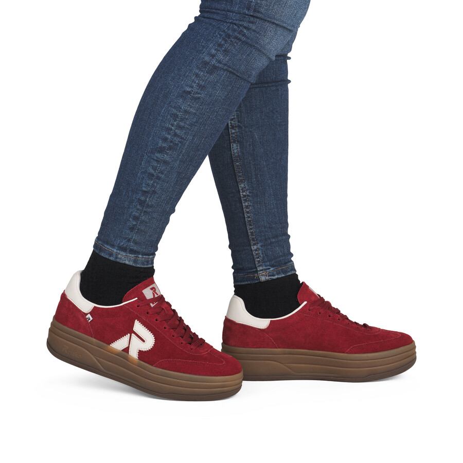 baskets rouges pour femmes rieker sport w3700-35