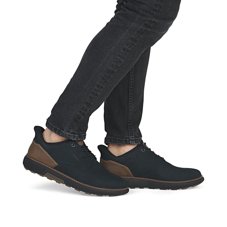 chaussures élastiques bleues pour hommes rieker b3357-15