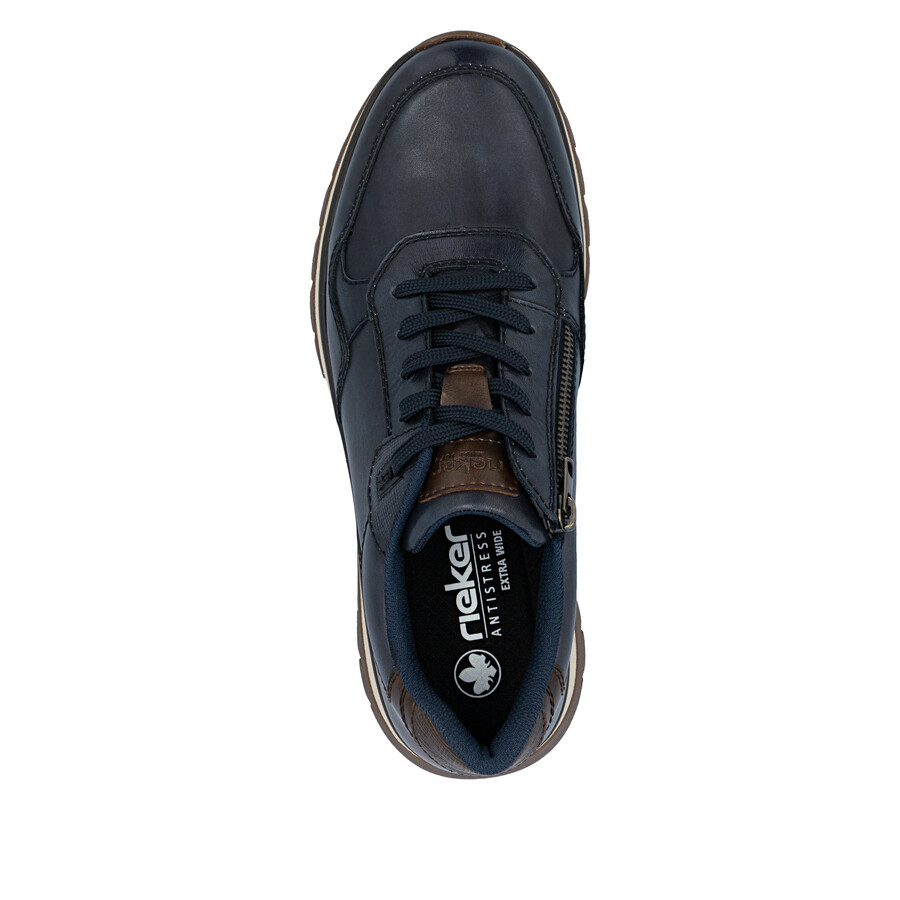 chaussures bleues à fermeture éclair pour hommes rieker b9301-14