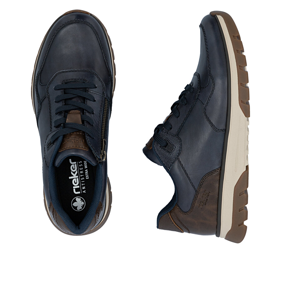 chaussures bleues à fermeture éclair pour hommes rieker b9301-14