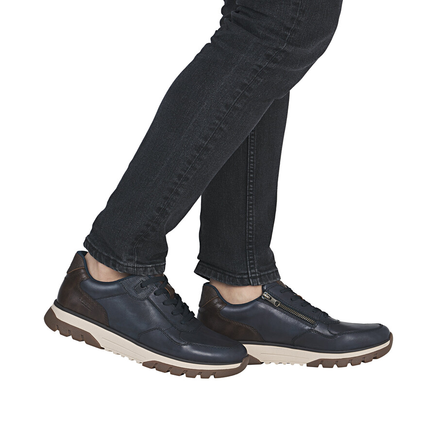 chaussures bleues à fermeture éclair pour hommes rieker b9301-14