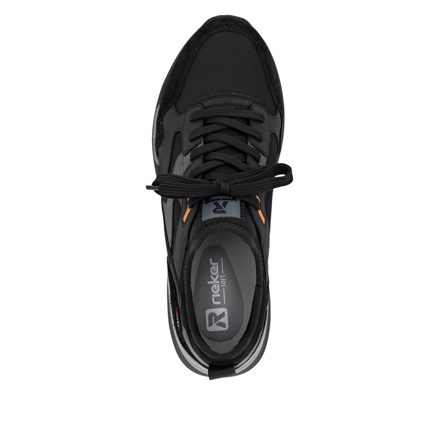 chaussures élastiques noires pour hommes rieker sport u1403-01