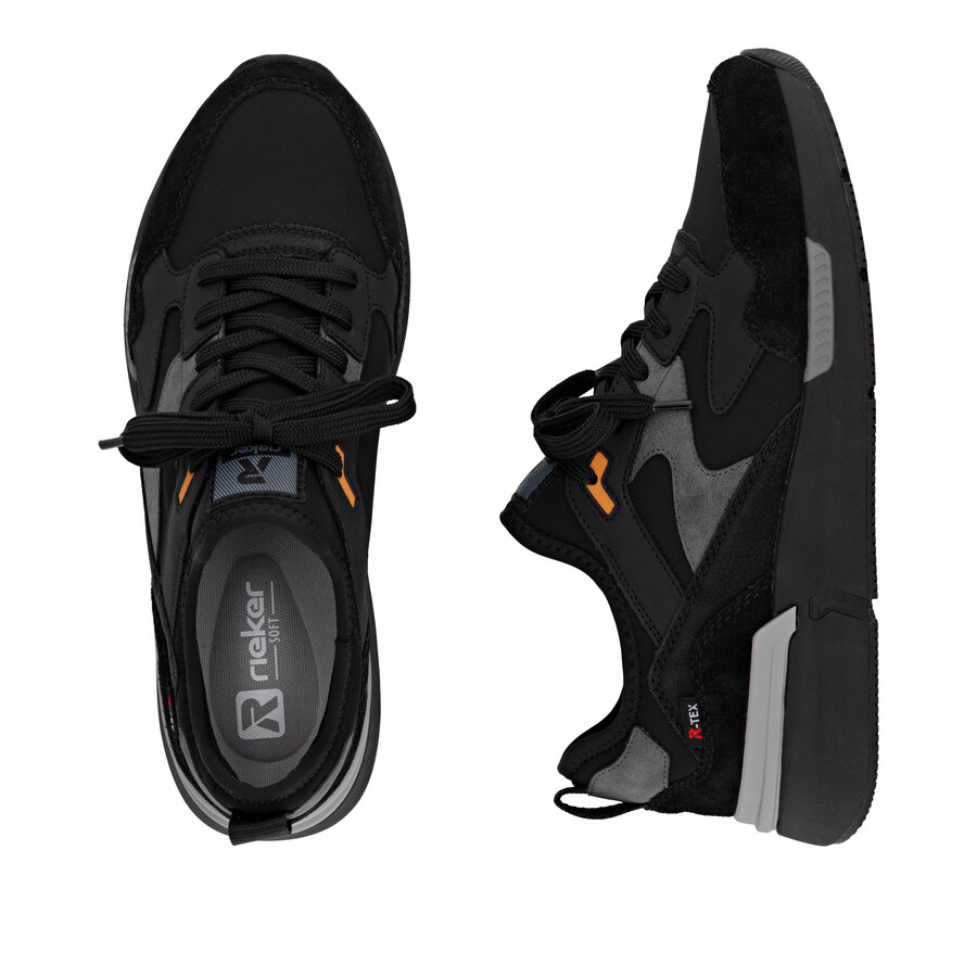 chaussures élastiques noires pour hommes rieker sport u1403-01