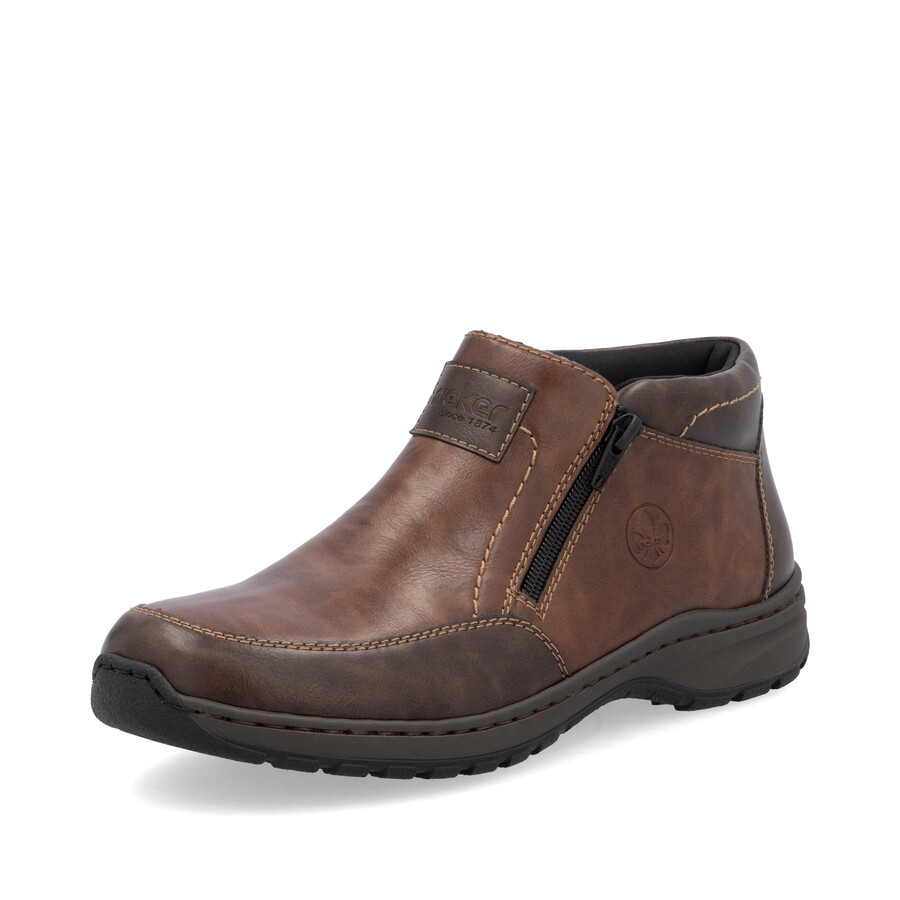 bottes marron à fermeture éclair pour homme rieker 03352-24