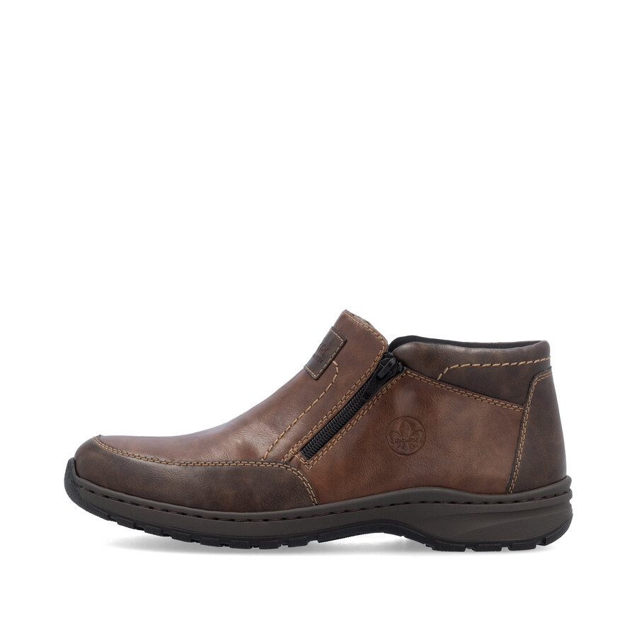 bottes marron à fermeture éclair pour homme rieker 03352-24