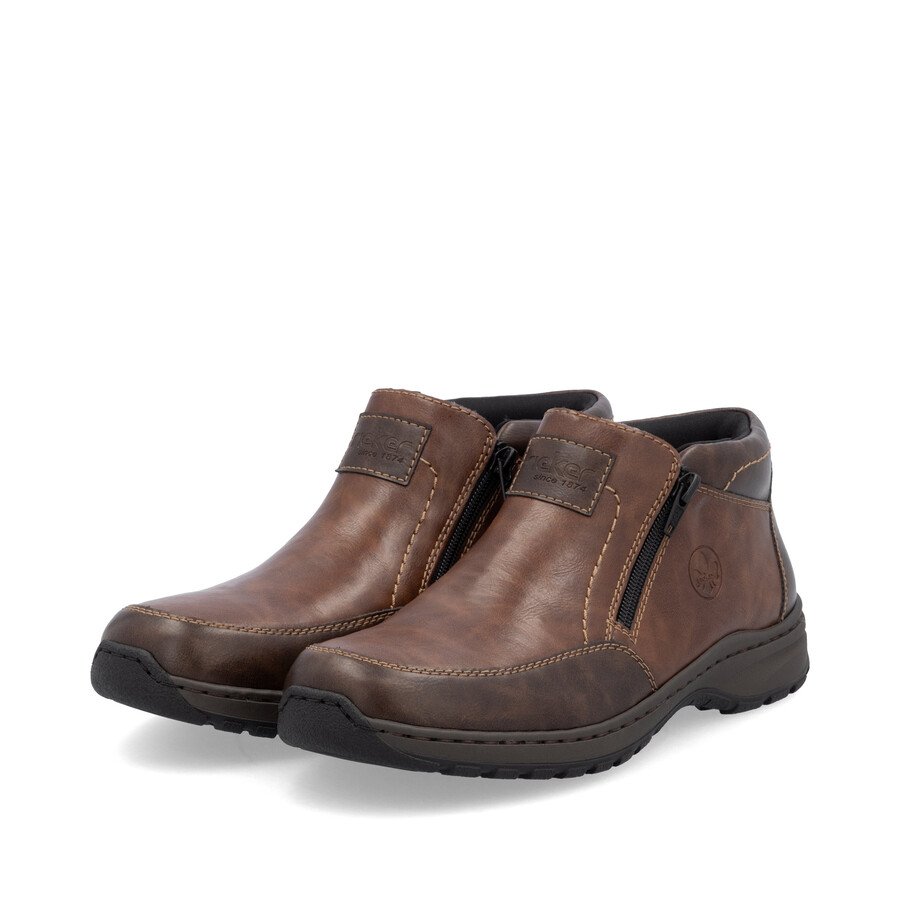 bottes marron à fermeture éclair pour homme rieker 03352-24