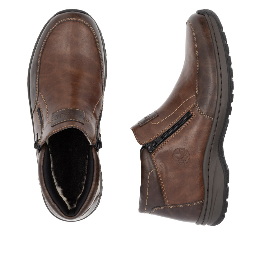 bottes marron à fermeture éclair pour homme rieker 03352-24