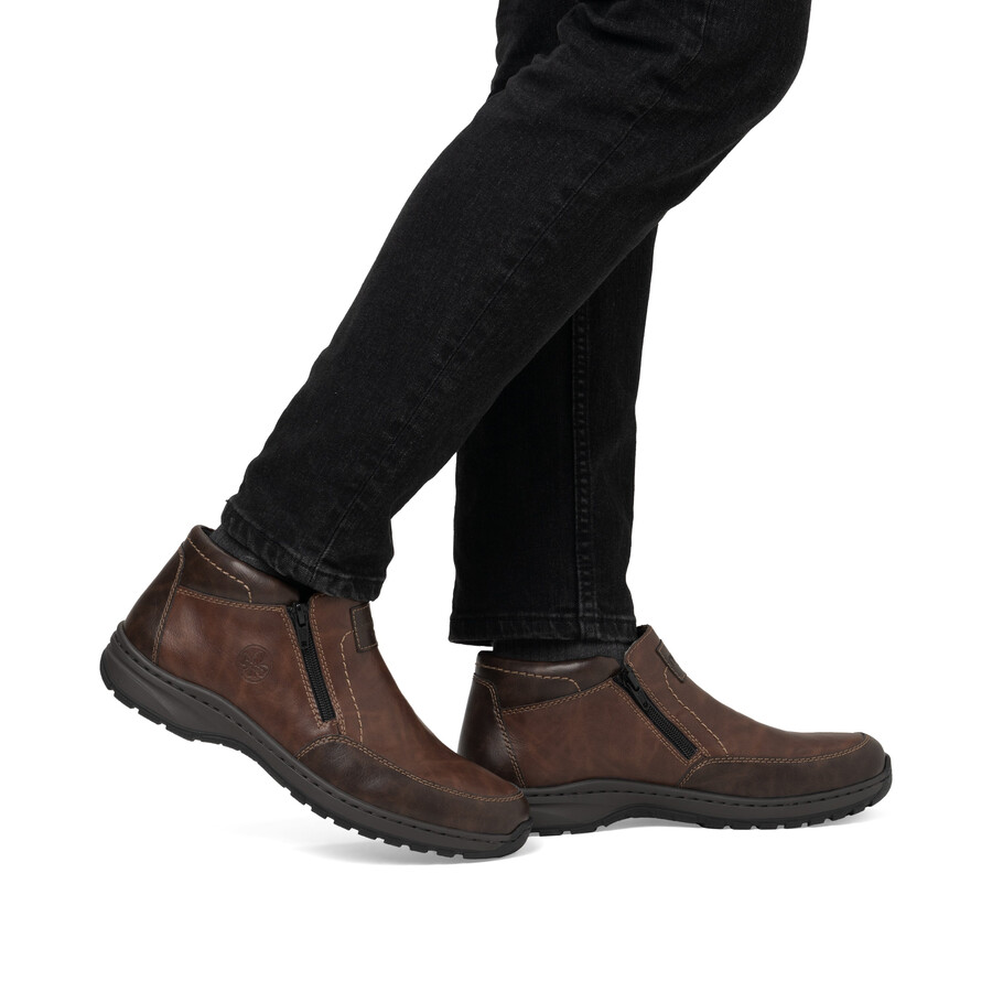 bottes marron à fermeture éclair pour homme rieker 03352-24