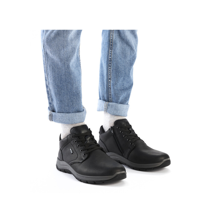 bottes noires à fermeture éclair pour hommes rieker 03632-00