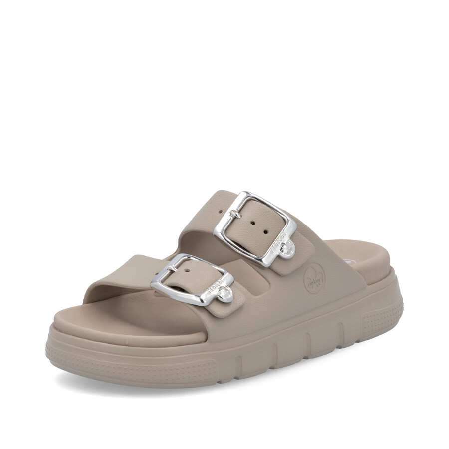 sandales beiges à boucle pour femmes rieker p2180-60