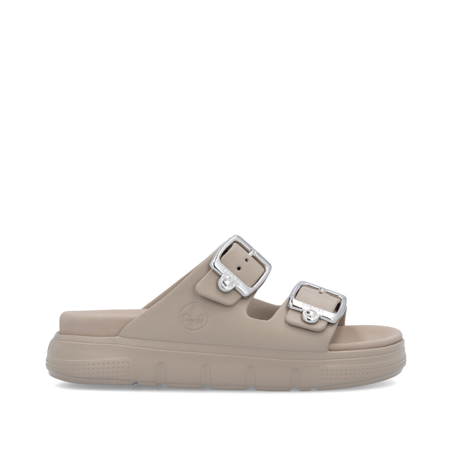 sandales beiges à boucle pour femmes rieker p2180-60