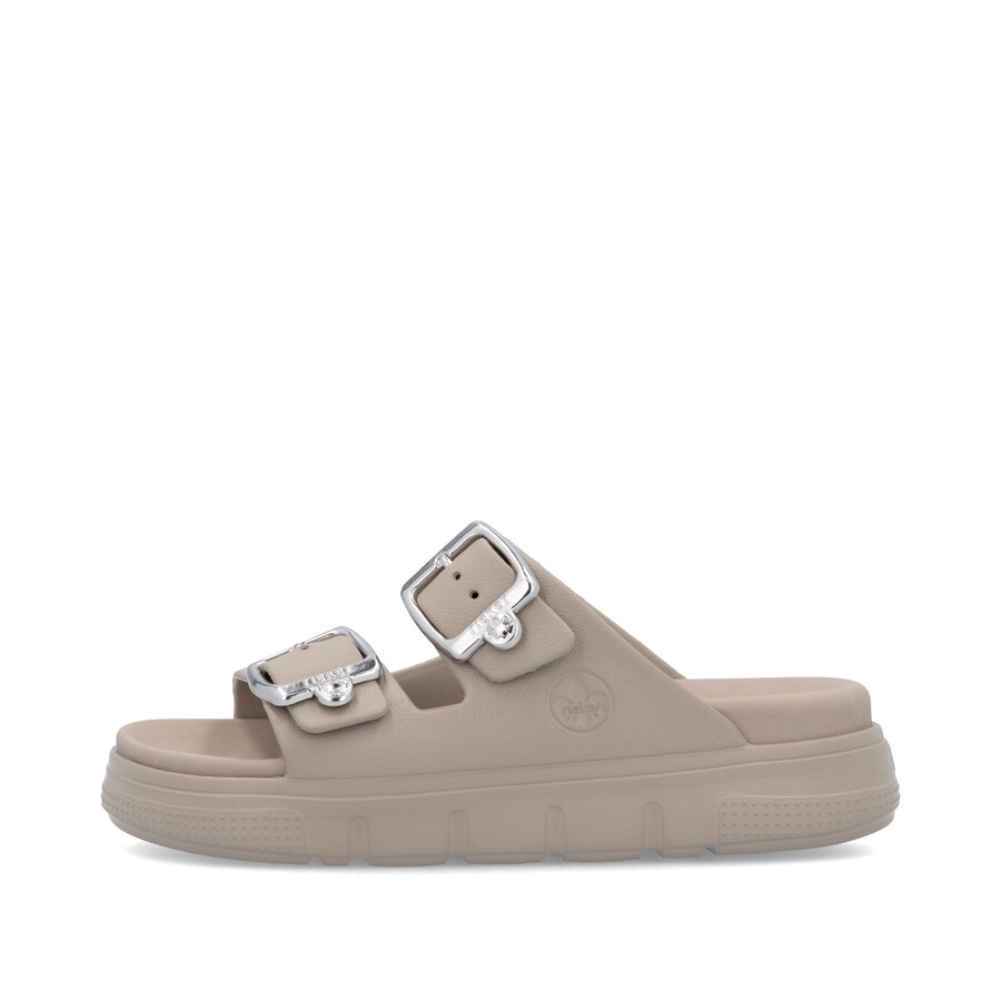sandales beiges à boucle pour femmes rieker p2180-60