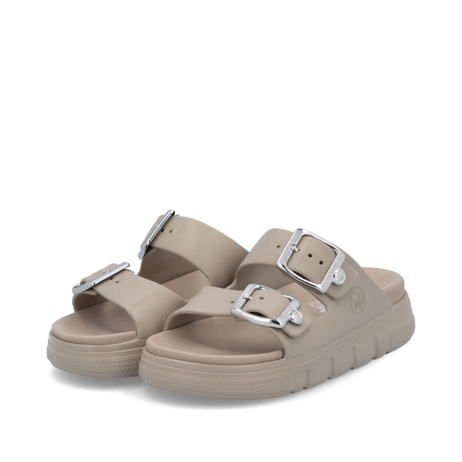 sandales beiges à boucle pour femmes rieker p2180-60