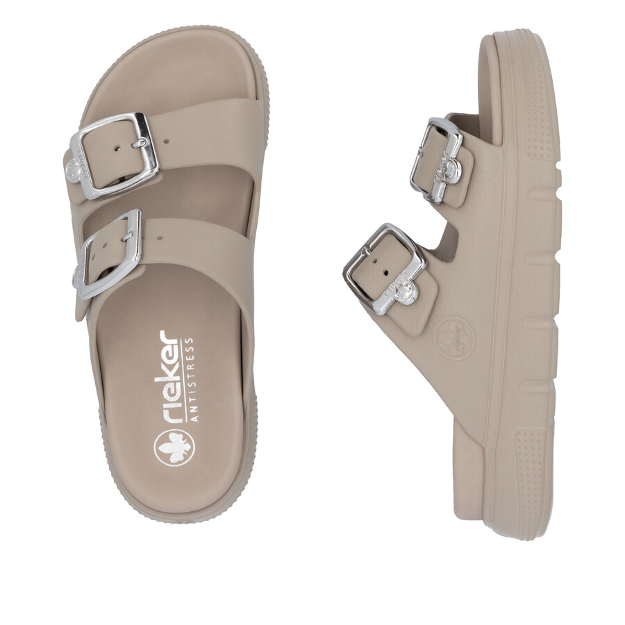 sandales beiges à boucle pour femmes rieker p2180-60