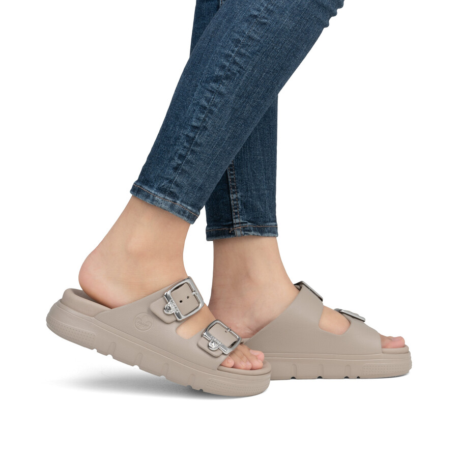 sandales beiges à boucle pour femmes rieker p2180-60